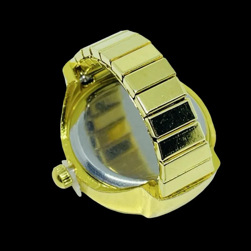 BOZHI Ring Watch Gold Design With Crystals New